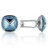 Forzieri Aqua Swarovski Crystal Silver Plated Cufflinks