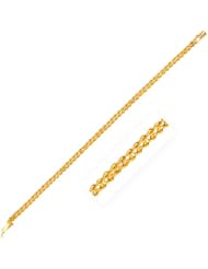 4.0 mm 14K Yellow Gold Two Row Rope Bracelet