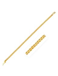 4.0 mm 14K Yellow Gold Two Row Rope Bracelet