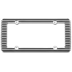 Cruiser Accessories Billet Chrome Black License Plate Frame