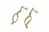 Image of 9ct Yellow Gold Diamond Drop Earrings