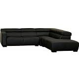 Taffy Leather 3-pcs Sofa Set In Black