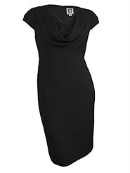 Elastane/Polyester Cowl Neck Sheath Short Sleeves  Dress