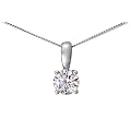 Diamond Solitaire Pendant, Platinum H/Si Round Brilliant Certified Diamond Pendant, 1.00ct Diamond Weight