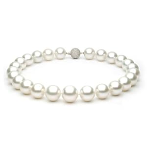 White South Sea Cultured Pearl Necklace - 16-18mm, AA+ Quality, Solid 14k Gold, Princess & Matinee Lengths - 16, 18, 20, 22 Inches Available w/ 22 Inch - Solid Yellow Gold Clasp