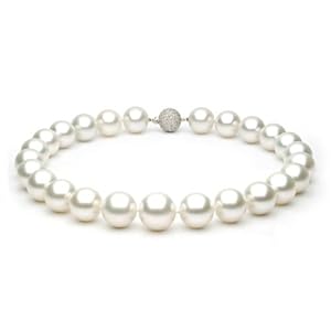 White South Sea Cultured Pearl Necklace - 16-18mm, AA+ Quality, Solid 14k Gold, Princess & Matinee Lengths - 16, 18, 20, 22 Inches Available w/ 22 Inch - Solid White Gold Clasp