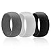 Tera Armor - 3 Ring Pack Men's Silicone Wedding Ring Wedding Band - Black, Light Gray and White