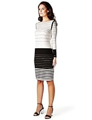 Per Una Speziale Monochrome Striped Shift Dress