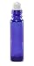 Glass Roller Bottles Cobalt Blue 10 ml 8 Pack with Silver Caps and 25 Removable Labels