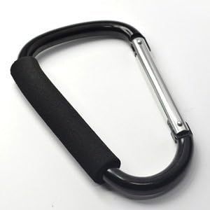 AIRLUT Black 16CM Large Clip Hook Aluminum Carabiner Carry Handle with Soft Grip for Carrying Bags/Cords Outdoor Activities