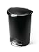 simplehuman 50L-Liter / 13-Gallon Semi-Round Step Trash Can, Black Plastic