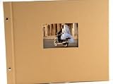 GOLDBUCH Fotoalbum YOUNG COLLECTION beige Schraubalbum - Leinen - Fenster - 39x31cm