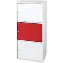 アイリスオーヤマ カラーボックス 3段 プラスチック扉付きセット CX-33PD レッド