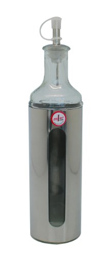 Zeller 19949 Essig-/&Ouml;lflasche 500 ml, &oslash; 6.5 x 28 cm, Glas / Edelstahl