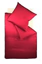 fleuresse Bettwäsche 9100-4580, 135/200 cm colours Uni Mako Satin, Farbe Dunkelrot, 100% Baumwolle