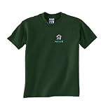 Custom embroidered mean face soccer ball design on t-shirt