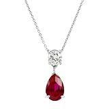 Alexia s Pear Drop CZ Ruby Necklace
