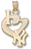 New York Yan I Heart Ny 1/2 Charm/Pendant -14K/10K, Stainless Steel or Gold Plated