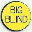 BIG BLIND BUTTON, plastic, yellow with black writing