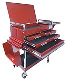 Sunex International Service Cart With Locking Top And Locking Drawer - Red SUN8013ADLX