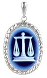Zodiac Collection Oval Cameo Pendant - Libra - 3/4 x 1/2