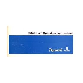 1968 PLYMOUTH FURY Owners Manual User Guide