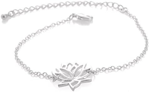 Fashion Cute Lotus Flower Bracelet Jewelry (White)