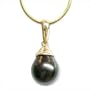 Aura Black Tahitian cultured pearl pendant