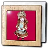 Bru Doll On Pink - 6 Inch Tile Napkin Holder