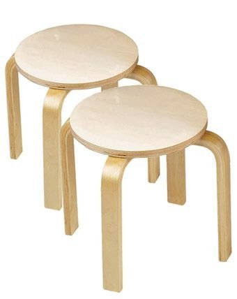 Wooden Sitting Stools (set of 2) by Anatex