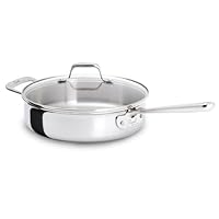 Emeril by All-Clad E9833764 PRO-CLAD Tri-Ply Stainless Steel Dishwasher Safe 4-Quart Saute Pan Cookware, Silver