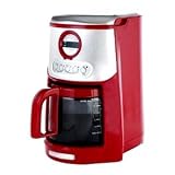KitchenAid Empire Red and Stainless Steel Digital clock/timer JavaStudio 14-Cup Glass Carafe Programmable Coffeemaker with Gold Tone Coffee filter and Water Filter included.