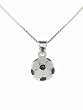 Sterling Silver Enamel Painted Soccer Sports Pendant with Snake Chain