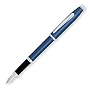 Cross Century II Royal Blue Fountain Pen with Chrome Plated Appointments and Stainless Steel Nib - Medium