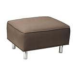 Jennifer Delonge Cotton Ava Ottoman in Rich Chocolate
