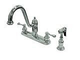 Elements of Design EB1111BLBS Heritage 8 Twin Brass Lever Handle Kitchen Faucet, Chrome