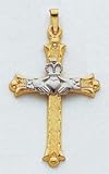 14kt Two-Tone Gold Claddagh Cross - XCH273