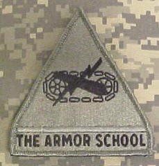 Armor School ACU Patch - Foliage Green with hook fastener