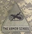 Armor School ACU Patch - Foliage Green with hook fastener