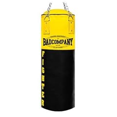 Profi Fighter Vinyl Boxsack schwarz / gelb 80 x 35cm gef�llt inkl. Heavy Duty Vierpunkt-Stahlkette