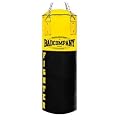 Profi Fighter Vinyl Boxsack schwarz / gelb 80 x 35cm gef�llt inkl. Heavy Duty Vierpunkt-Stahlkette