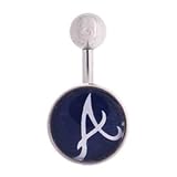 Atlanta Braves 316L Stainless Steel Belly Ring - 14G - 3/8 Inch Bar Length - Sold Individually