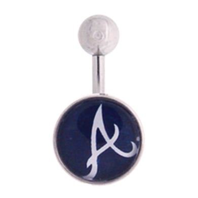 Atlanta Braves 316L Stainless Steel Belly Ring - 14G - 3/8 Inch Bar Length - Sold Individually