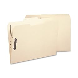 Smead 10545 Acid-Free Poly Folder, Two Fasteners, 1/3 Cut Top Tab, Letter, Manila, 24/Box