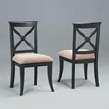 Set of 2 Masterpiece Antique Black Dining Chairs