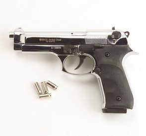 Jackal - Nickel - Full Auto Blank Firing Machine Gun Pistol