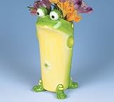 Toby the Green Toad Frog Ceramic Vase for Flowers and Home Decor / Collectible
