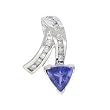 14K White Gold Tanzanite and Diamond Pendant