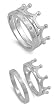 Sterling Silver Crown Rings - 4mm Band Width - 17mm Face Height - CZ - Rhodium Plated - Satin finish - Sizes: 5-10