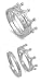 Sterling Silver Crown Rings - 4mm Band Width - 17mm Face Height - CZ - Rhodium Plated - Satin finish - Sizes: 5-10